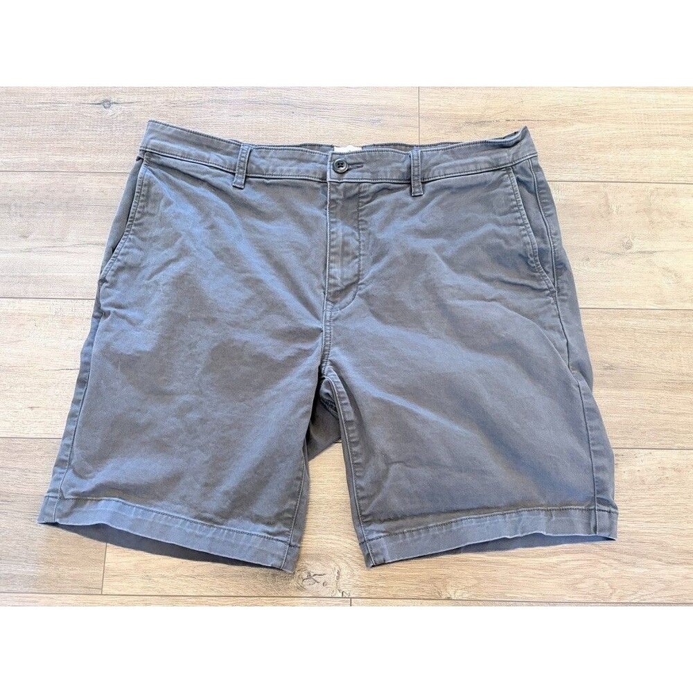 Flint And Tinder Chino Shorts Mens 36x8 Khaki Stretch Hiking Walking Casual Gray
